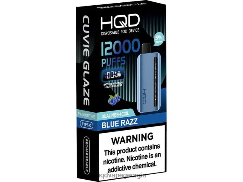 HQD vape flavors - ლურჯი რაზი HQD CUVIE GLAZE ერთჯერადი ვაიპი 12000 X2N68J137