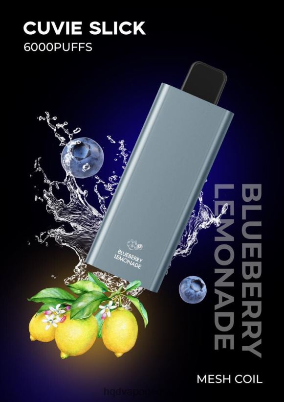 HQD vape nicotine - მოცვის გლუვი ლიმონათი HQD CUVIE SLICK 6000 ცალი X2N68J38